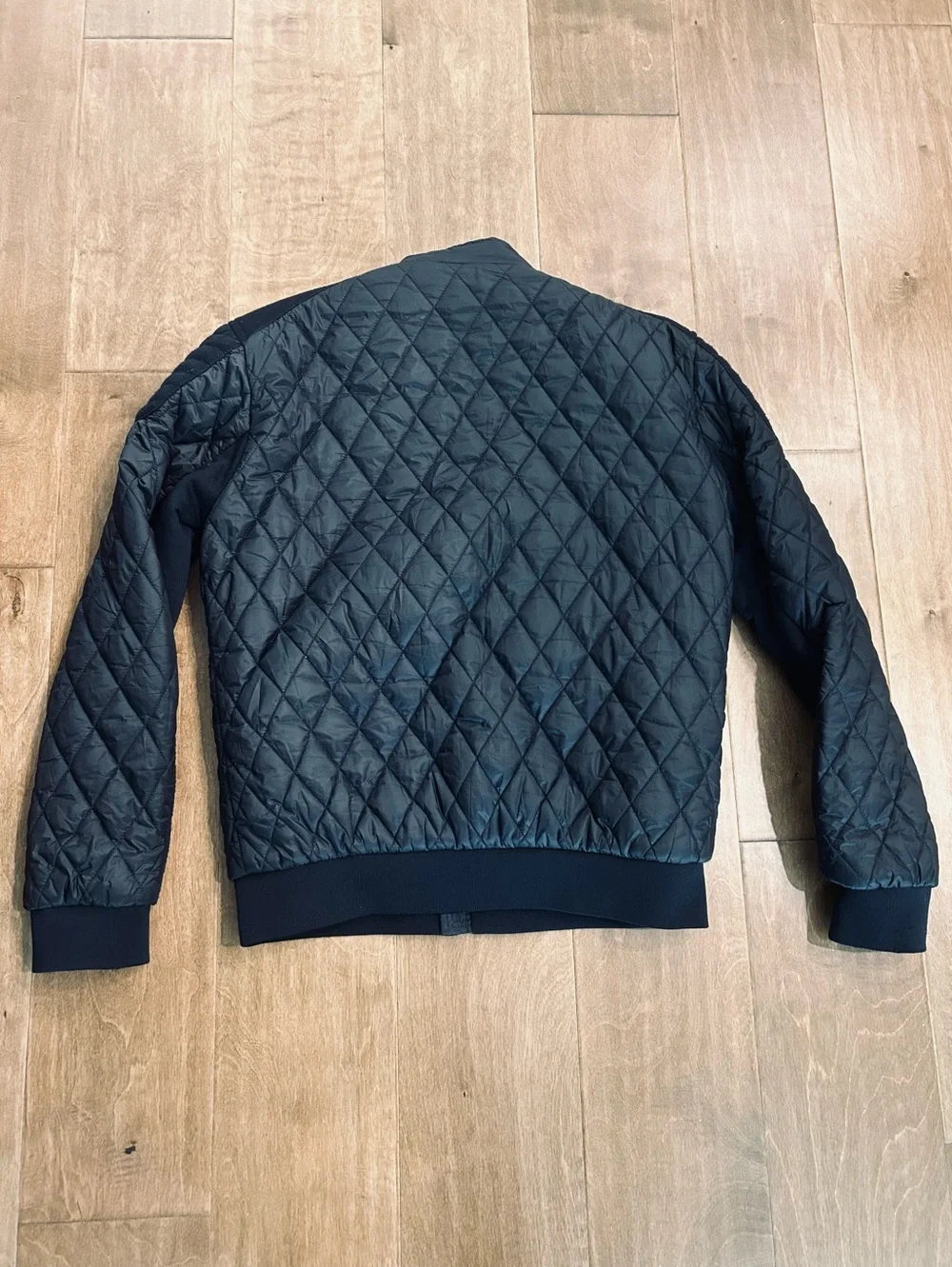 Zara man black quilted zip up jacket large